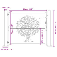 Produktbild för Trädgårdsgrind 105x80 cm rosttrögt stål träddesign