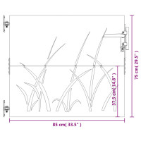 Produktbild för Trädgårdsgrind 85x75 cm rosttrögt stål gräsdesign