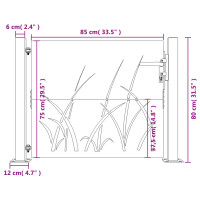 Produktbild för Trädgårdsgrind 105x80 cm rosttrögt stål gräsdesign