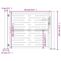 Produktbild för Trädgårdsgrind 105x105 cm rosttrögt stål randig design