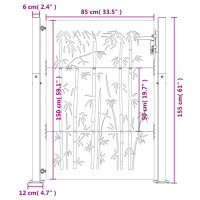 Produktbild för Trädgårdsgrind 105x155 cm rosttrögt stål bambudesign