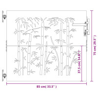 Produktbild för Trädgårdsgrind 85x75 cm rosttrögt stål bambudesign