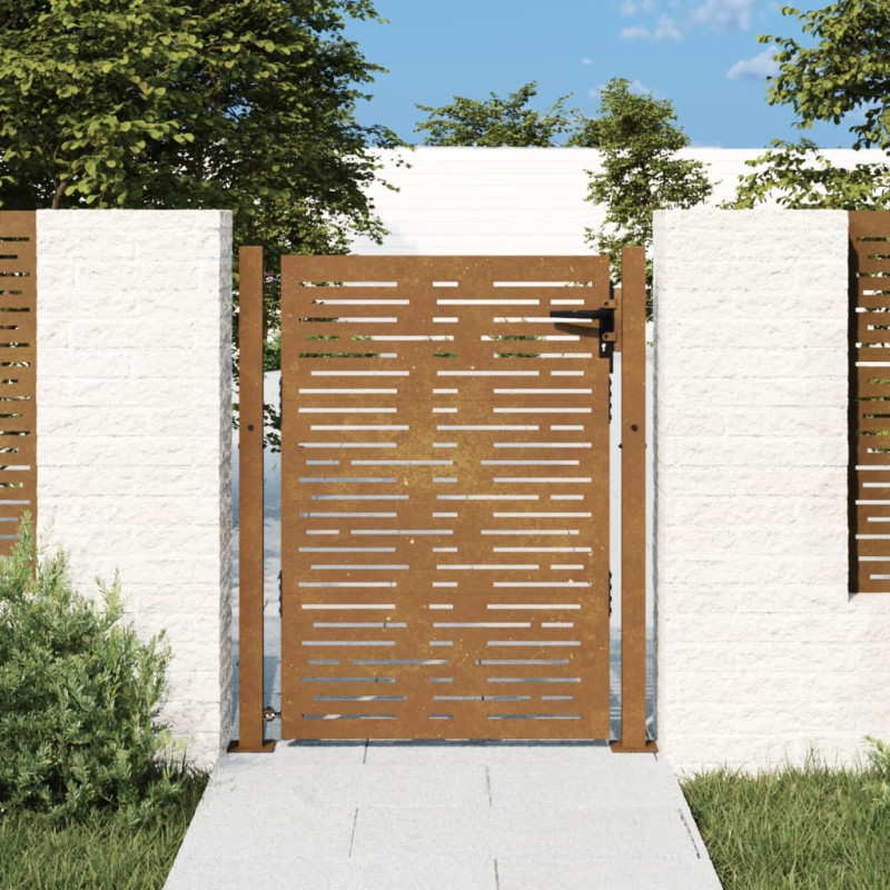 Produktbild för Trädgårdsgrind 105x155 cm rosttrögt stål fyrkantig design