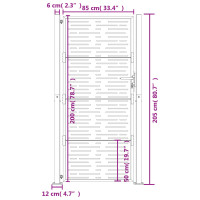 Produktbild för Trädgårdsgrind 105x205 cm rosttrögt stål randig design