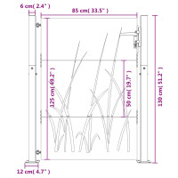 Produktbild för Trädgårdsgrind 105x130 cm rosttrögt stål gräsdesign