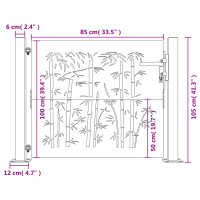 Produktbild för Trädgårdsgrind 105x105 cm rosttrögt stål bambudesign