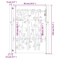 Produktbild för Trädgårdsgrind 105x130 cm rosttrögt stål bambudesign