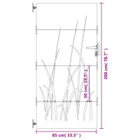 Produktbild för Trädgårdsgrind 85x200 cm rosttrögt stål gräsdesign