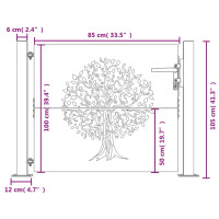 Produktbild för Trädgårdsgrind 105x105 cm rosttrögt stål träddesign