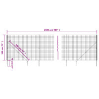 Produktbild för Stängsel med markspett antracit 1,8x25 m