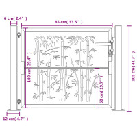 Produktbild för Trädgårdsgrind 105x105 cm rosttrögt stål bambudesign