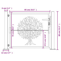 Produktbild för Trädgårdsgrind antracit 105x80 cm stål trädesign