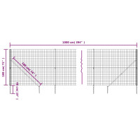 Produktbild för Stängsel med markspett grön 1,8x10 m