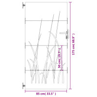 Produktbild för Trädgårdsgrind 85x175 cm rosttrögt stål gräsdesign