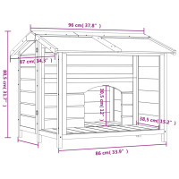 Produktbild för Hundgård mockabrun 96x87x80,5 massiv furu