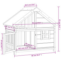 Produktbild för Hundgård mockabrun 96x60,5x87 cm massiv furu