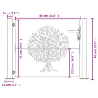 Produktbild för Trädgårdsgrind 105x80 cm rosttrögt stål träddesign