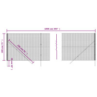 Produktbild för Stängsel antracit 1,8x10 m galvaniserat stål