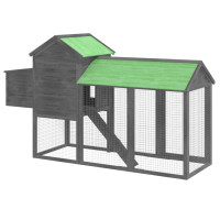 Produktbild för Hönshus grå 193x65x117 cm massiv furu