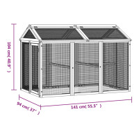 Produktbild för Utomhusbur brun 141x94x104 cm massiv furu