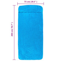 Produktbild för Badhanddukar 2 st turkos 75x200 cm tyg 400 gsm