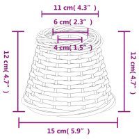 Miniatyr av produktbild för Taklampskärm brun Ø15x12 cm korgmaterial