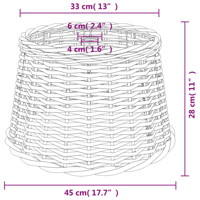 Produktbild för Lampskärm vit Ø45x28 cm korgmaterial