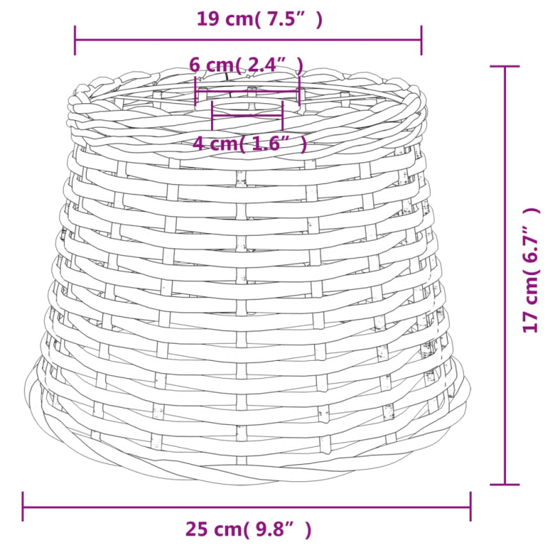 Produktbild för Taklampskärm brun Ø25x17 cm korgmaterial