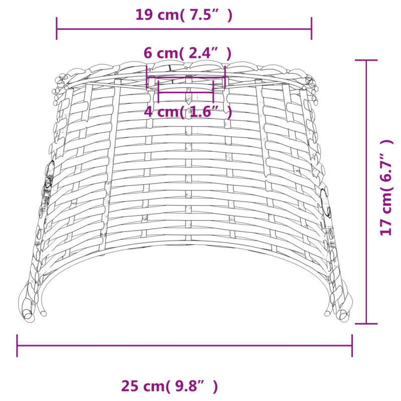Produktbild för Taklampskärm brun Ø25x17 cm korgmaterial