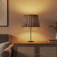 Produktbild för Lampskärm brun Ø45x28 cm korgmaterial