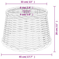 Produktbild för Lampskärm brun Ø45x28 cm korgmaterial