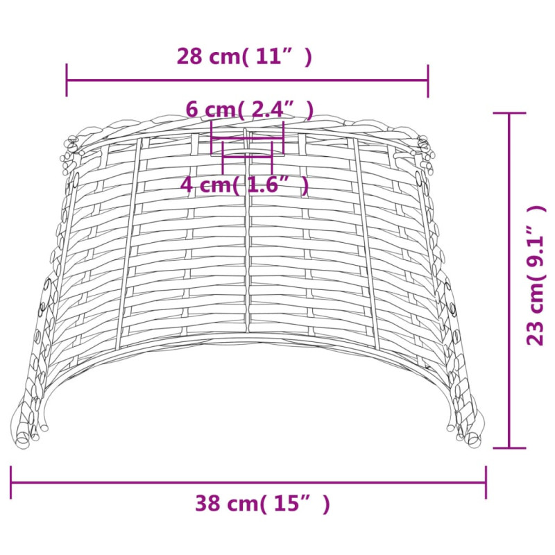 Produktbild för Lampskärm brun Ø38x23 cm korgmaterial