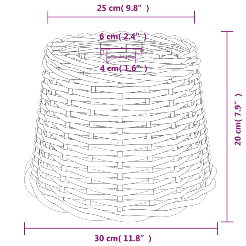 Produktbild för Taklampskärm vit Ø30x20 cm korgmaterial