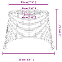 Produktbild för Lampskärm vit Ø25x17 cm korgmaterial