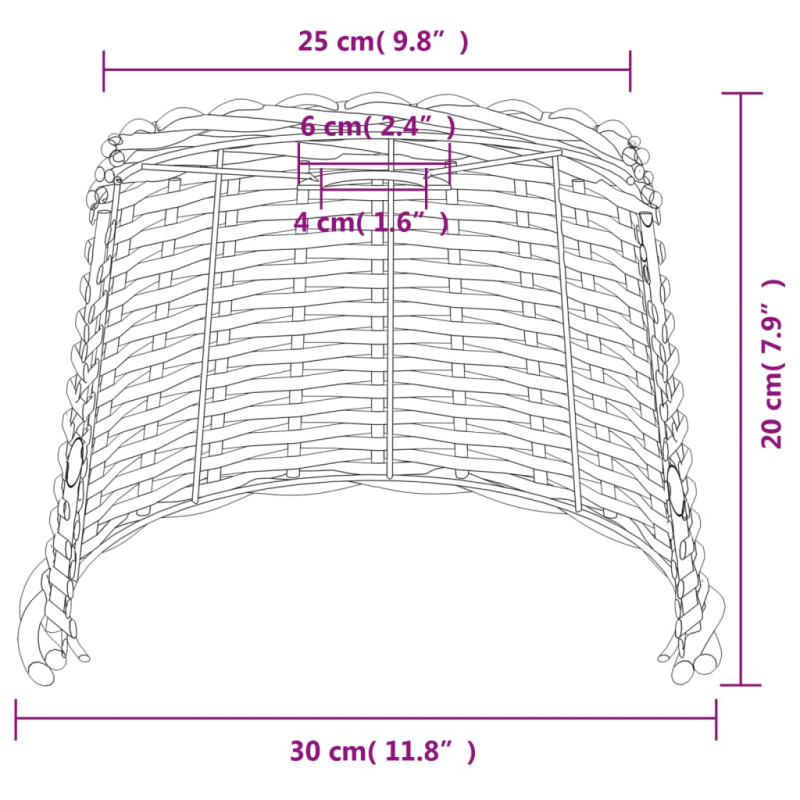 Produktbild för Taklampskärm brun Ø30x20 cm korgmaterial