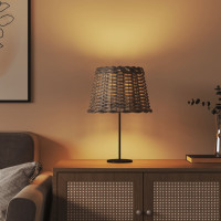 Produktbild för Lampskärm brun Ø30x20 cm korgmaterial