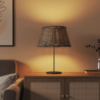 Produktbild för Lampskärm brun Ø50x30 cm korgmaterial