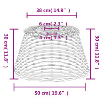 Produktbild för Lampskärm brun Ø50x30 cm korgmaterial