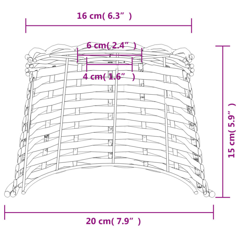 Produktbild för Taklampskärm brun Ø20x15 cm korgmaterial