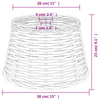 Produktbild för Taklampskärm brun Ø38x23 cm korgmaterial