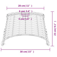 Produktbild för Taklampskärm brun Ø38x23 cm korgmaterial