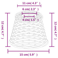Produktbild för Lampskärm vit Ø15x12 cm korgmaterial