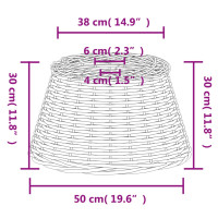 Produktbild för Taklampskärm vit Ø50x30 cm korgmaterial