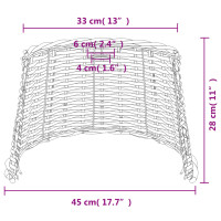 Produktbild för Taklampskärm brun Ø45x28 cm korgmaterial