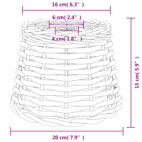 Produktbild för Lampskärm brun Ø20x15 cm korgmaterial