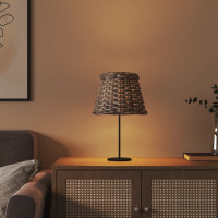 Produktbild för Lampskärm brun Ø15x12 cm korgmaterial