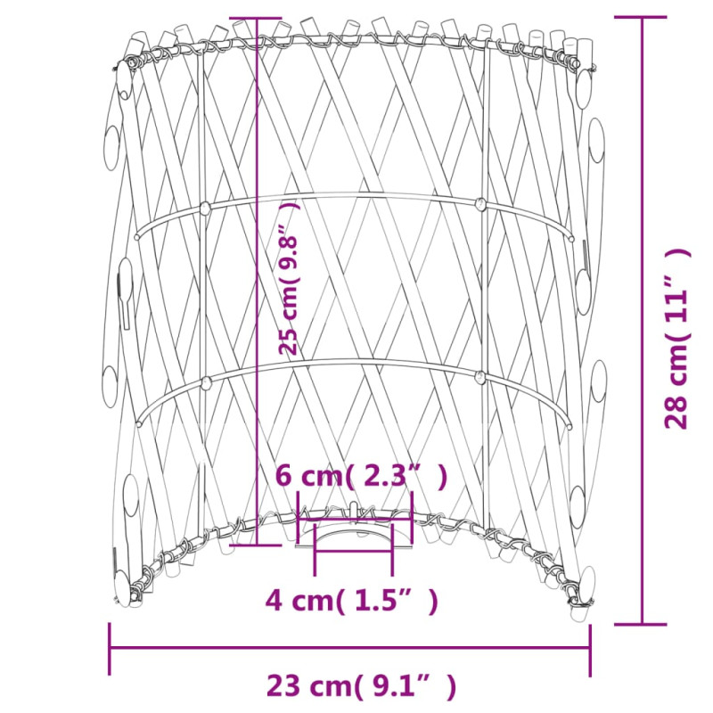 Produktbild för Lampskärm Ø23x28 cm korgmaterial