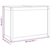 Produktbild för Tvättkorg vit 88,5x44x66 cm massiv furu