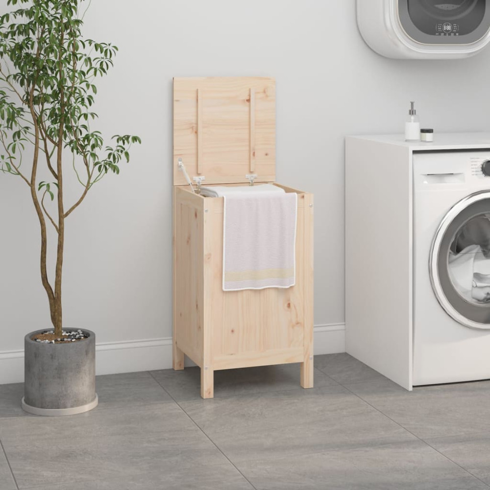 Produktbild för Tvättkorg 44x44x76 cm massiv furu