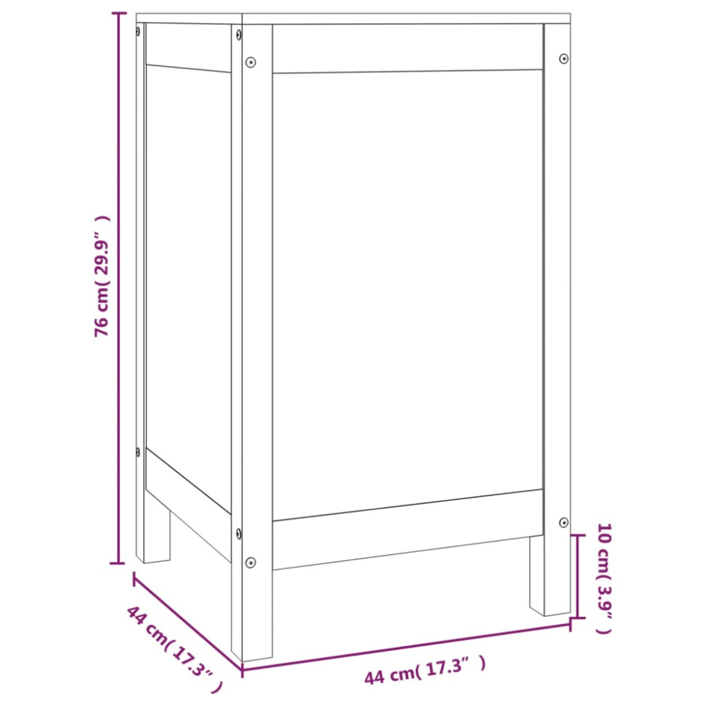 Produktbild för Tvättkorg 44x44x76 cm massiv furu